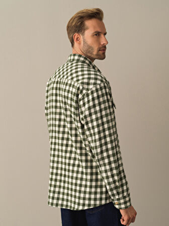 Xint Yeşil Oversize Ekose Gömlek