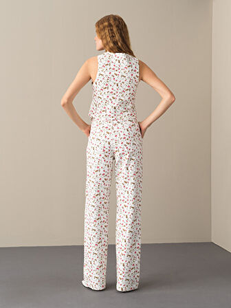 Xint Pembe Pamuklu Regular Fit Desenli Yelek