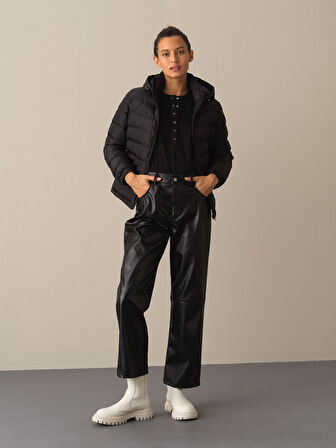 Xint Siyah Regular Fit Şişme Mont