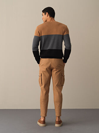 Xint Siyah Regular Fit Çizgili Kazak