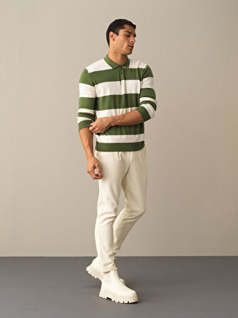 Xint Yeşil Polo Yaka Regular Fit Kazak