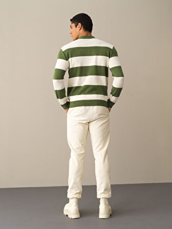 Xint Yeşil Polo Yaka Regular Fit Kazak