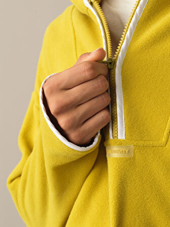 Xint Sarı Fermuarlı Polar Sweatshirt