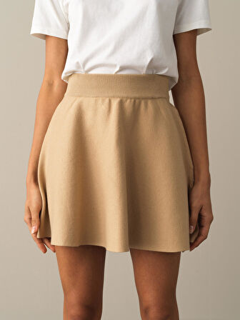 Xint Bej Regular Fit Triko Etek