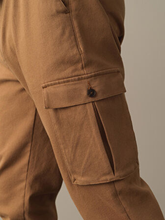 Xint Camel Pamuklu Kargo Cep Pantolon