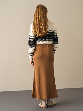 Xint Camel Regular Fit Triko Uzun Etek