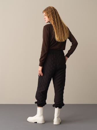 Xint Siyah Oversize Kapitone Pantolon