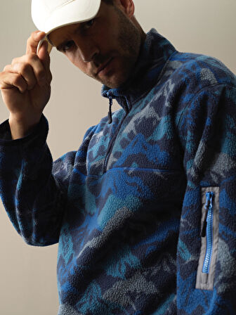 Xint Lacivert Oversize Polar Sweatshirt