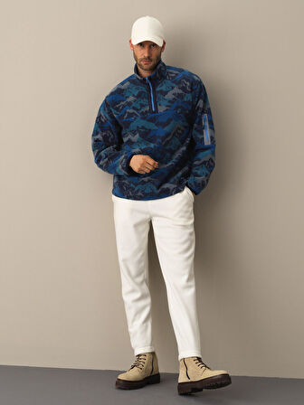 Xint Lacivert Oversize Polar Sweatshirt