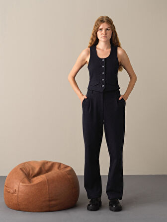 Xint Lacivert Pamuklu Regular Fit Yelek