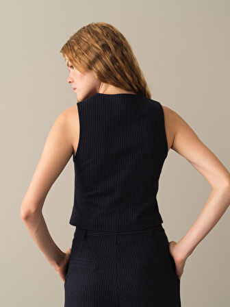 Xint Lacivert Pamuklu Regular Fit Yelek