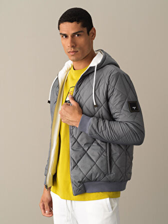 Xint Gri Çift Taraflı Regular Fit Mont