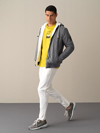 Xint Gri Çift Taraflı Regular Fit Mont