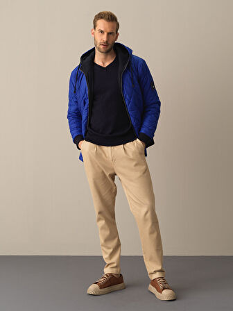 Xint Mavi Çift Taraflı Regular Fit Mont