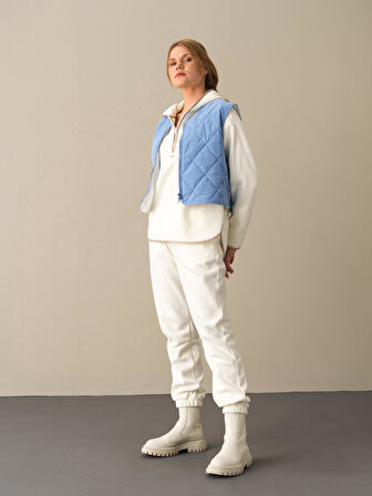 Xint Mavi Regular Fit Kapitone Yelek