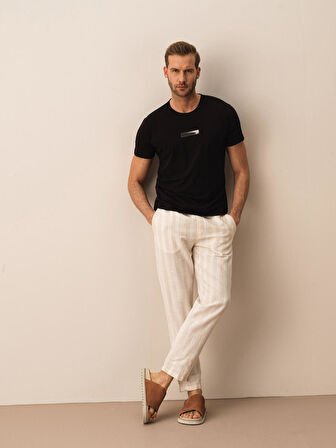 Siyah Slim Fit Pamuklu Tişört