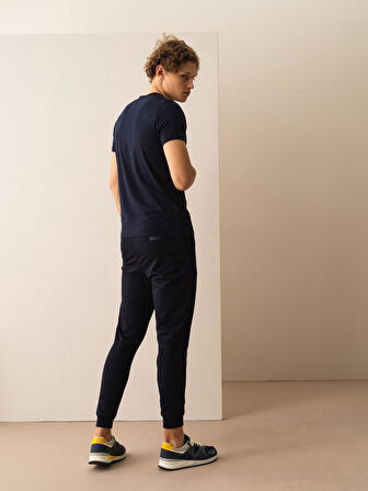 Lacivert Slim Fit Pamuklu Tişört