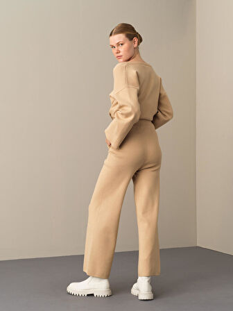 Xint Bej Regular Fit Triko Pantolon