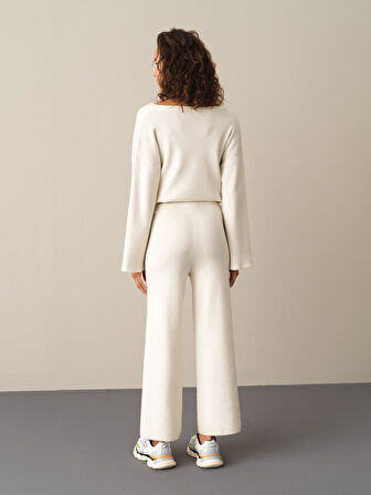 Xint Ekru Regular Fit Triko Pantolon