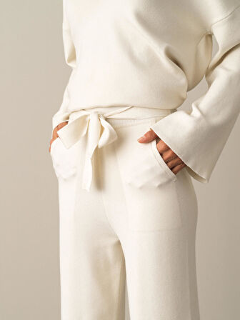 Xint Ekru Regular Fit Triko Pantolon