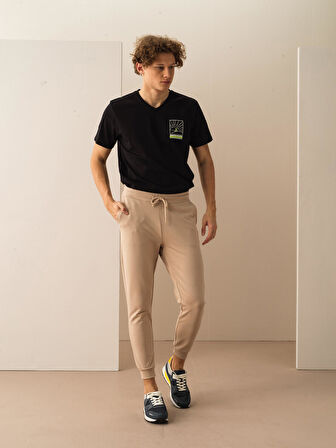 Taş Rengi Slim Fit Pamuklu Pantolon