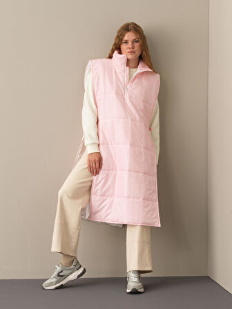 Xint Pembe Dik Yaka Regular Fit Yelek