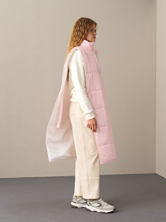 Xint Pembe Dik Yaka Regular Fit Yelek