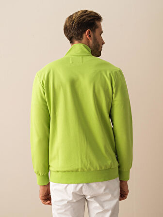 Yeşil Slim Fit Pamuklu Sweatmont
