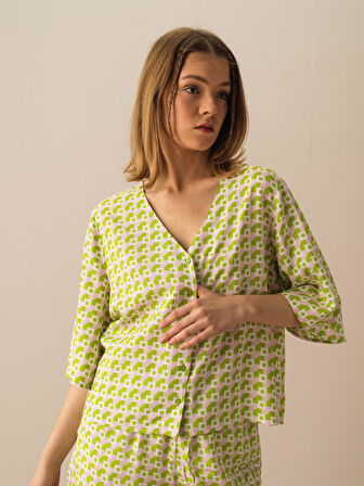 Yeşil Oversize  Gömlek