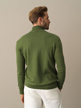 Xint Yeşil Regular Fit Basic Kazak