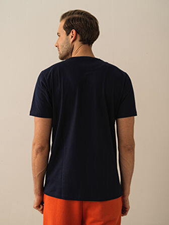 Lacivert Regular Fit Pamuklu Tişört