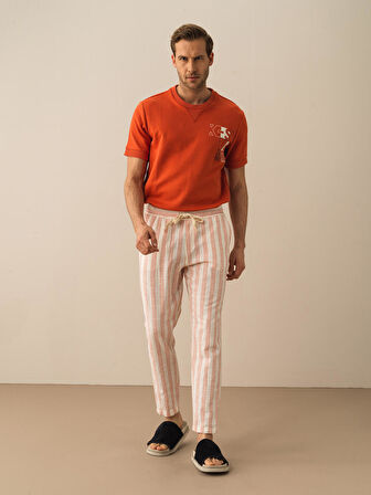 Kiremit Rengi Regular Fit Pamuklu Pantolon