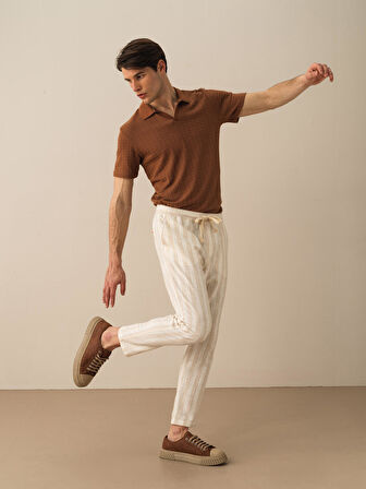 Taş Rengi Regular Fit Pamuklu Pantolon