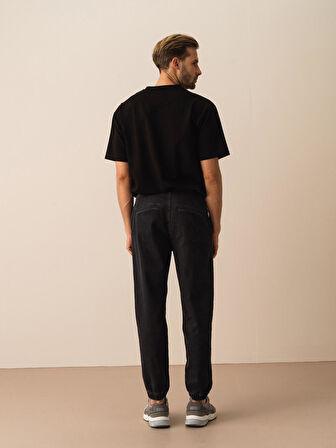 Siyah Slim Fit Pamuklu Denim Pantolon