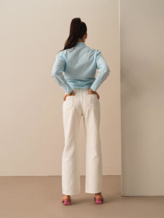 Ekru Regular Fit denim Denim Pantolon