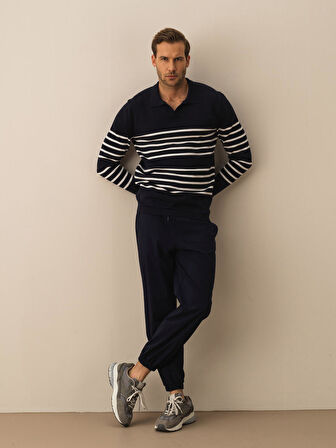 Lacivert Regular Fit Pamuklu Kazak