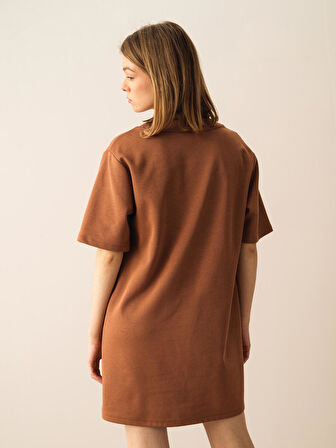 Vizon Oversize Pamuklu Elbise