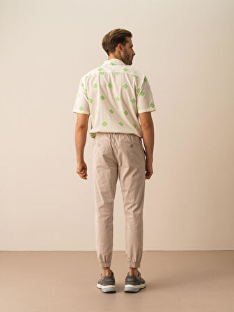 Taş Rengi Slim Fit Pamuklu Pantolon