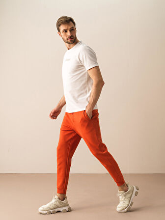 Kiremit Rengi Regular Fit Pamuklu Sweat Pantolon