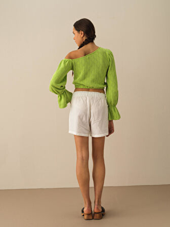 Yeşil Oversize Pamuklu Bluz