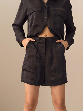 Siyah Oversize  Şort
