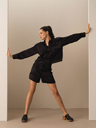 Siyah Oversize  Şort