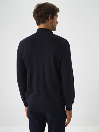 Xint Lacivert Pamuk Dokulu Regular Fit Hırka