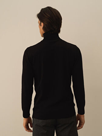 Xint Siyah Pamuk Dokulu Regular Fit Kazak