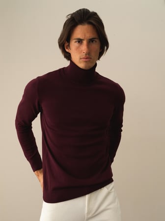 Xint Bordo Pamuk Dokulu Regular Fit Kazak