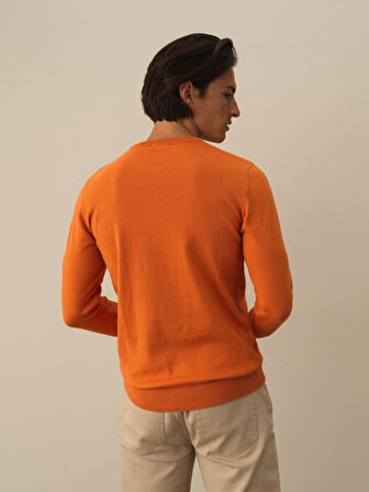 Xint Oranj Pamuk Dokulu Regular Fit Kazak