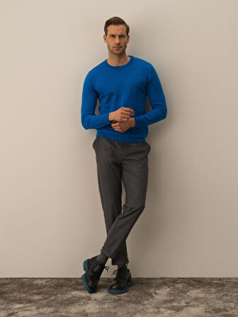 Xint Mavi Pamuk Dokulu Regular Fit Kazak