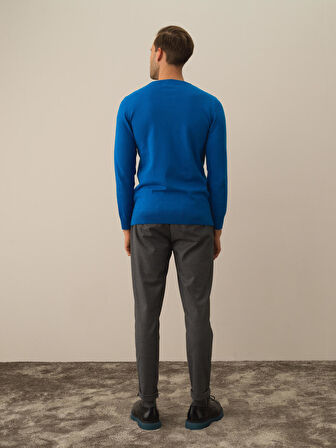 Xint Mavi Pamuk Dokulu Regular Fit Kazak