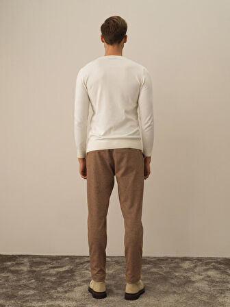 Xint Ekru Pamuk Dokulu Regular Fit Kazak