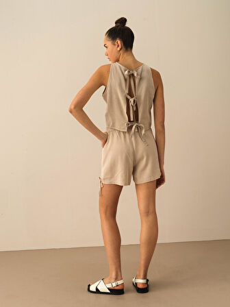 Taş Rengi Regular Fit Şort